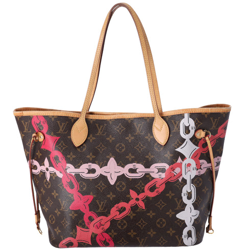 Louis Vuitton Neverfull MM Tote Monogram Bay Rose Ballerine Poppy